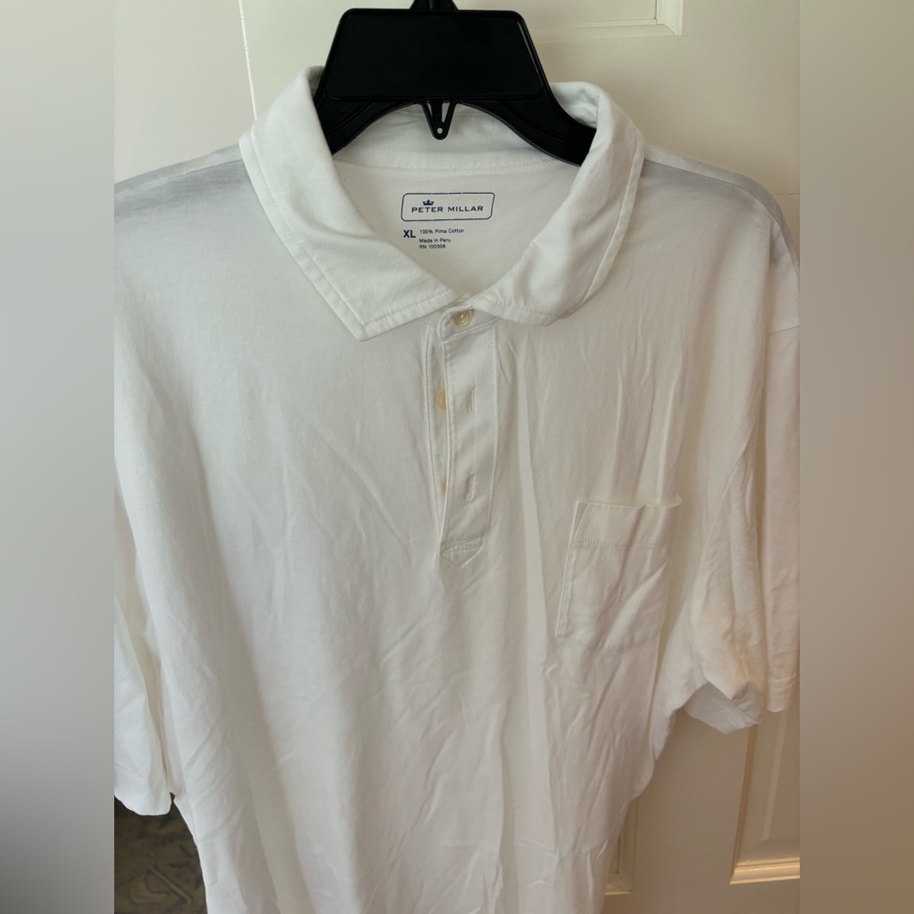 White Peter Millar collared shirt